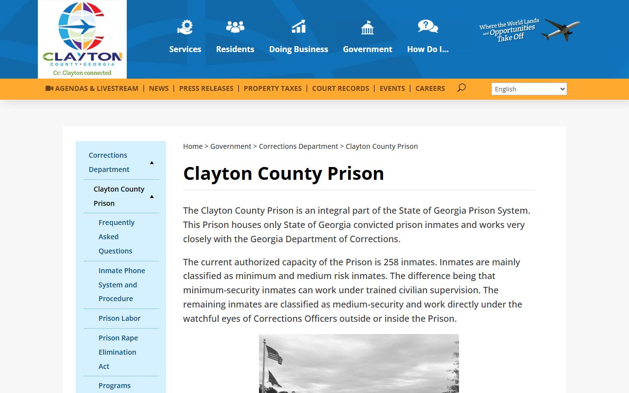 Clayton County Prison correctional institution information page